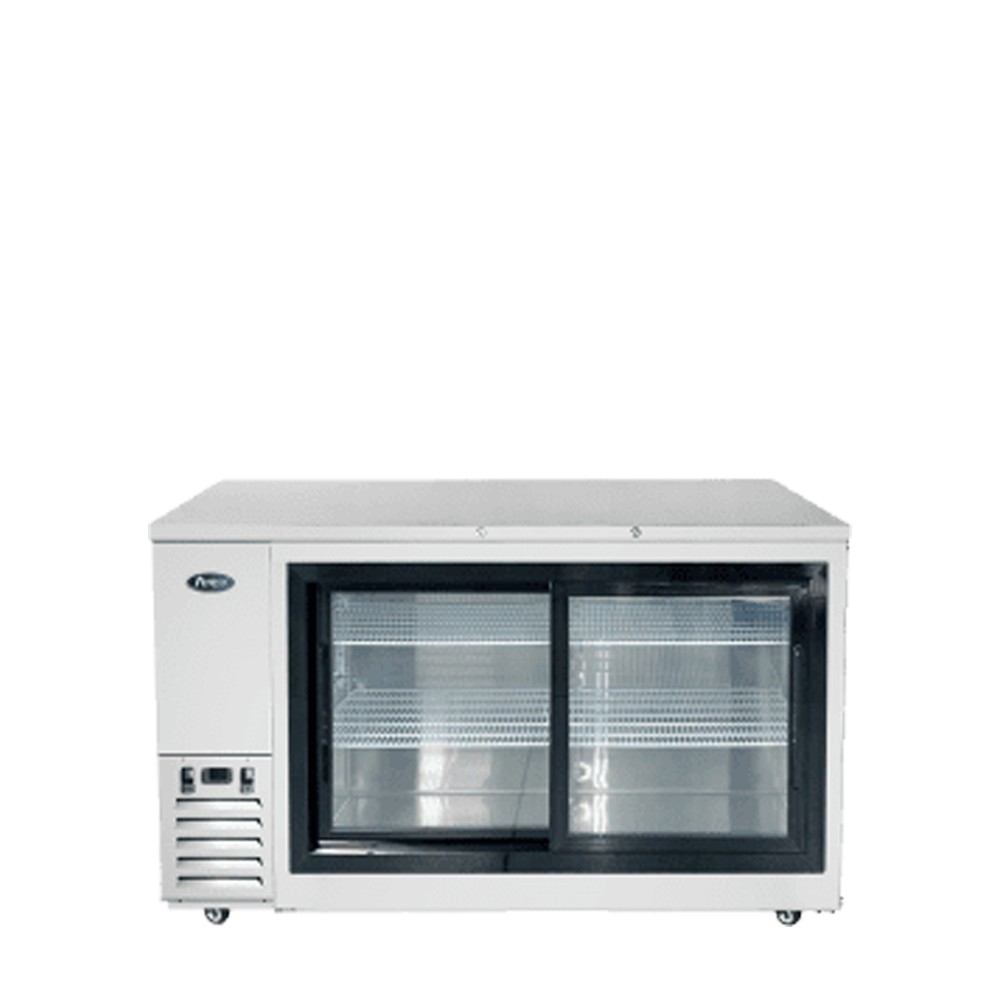 Atosa SBB69SGGRAUS1 Stainless Steel 2 Sliding Glass Door Back Bar Cooler, Shallow Depth 69"