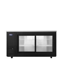 Atosa SBB69SGGRAUS2 Black 2 Sliding Glass Door Back Bar Cooler, Shallow Depth 69"