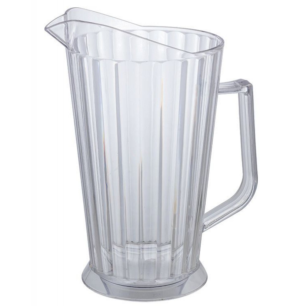 Choice 60 oz. Amber SAN Plastic Beverage Pitcher with 3 Spouts