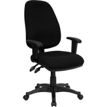 Flash Furniture BT-661-BK-GG Black Ergonomic Computer Chair with Height Adjustable Arms