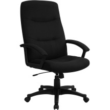 Flash Furniture BT-134A-BK-GG Black Fabric Upholstered High Back Executive Swivel Office Chair