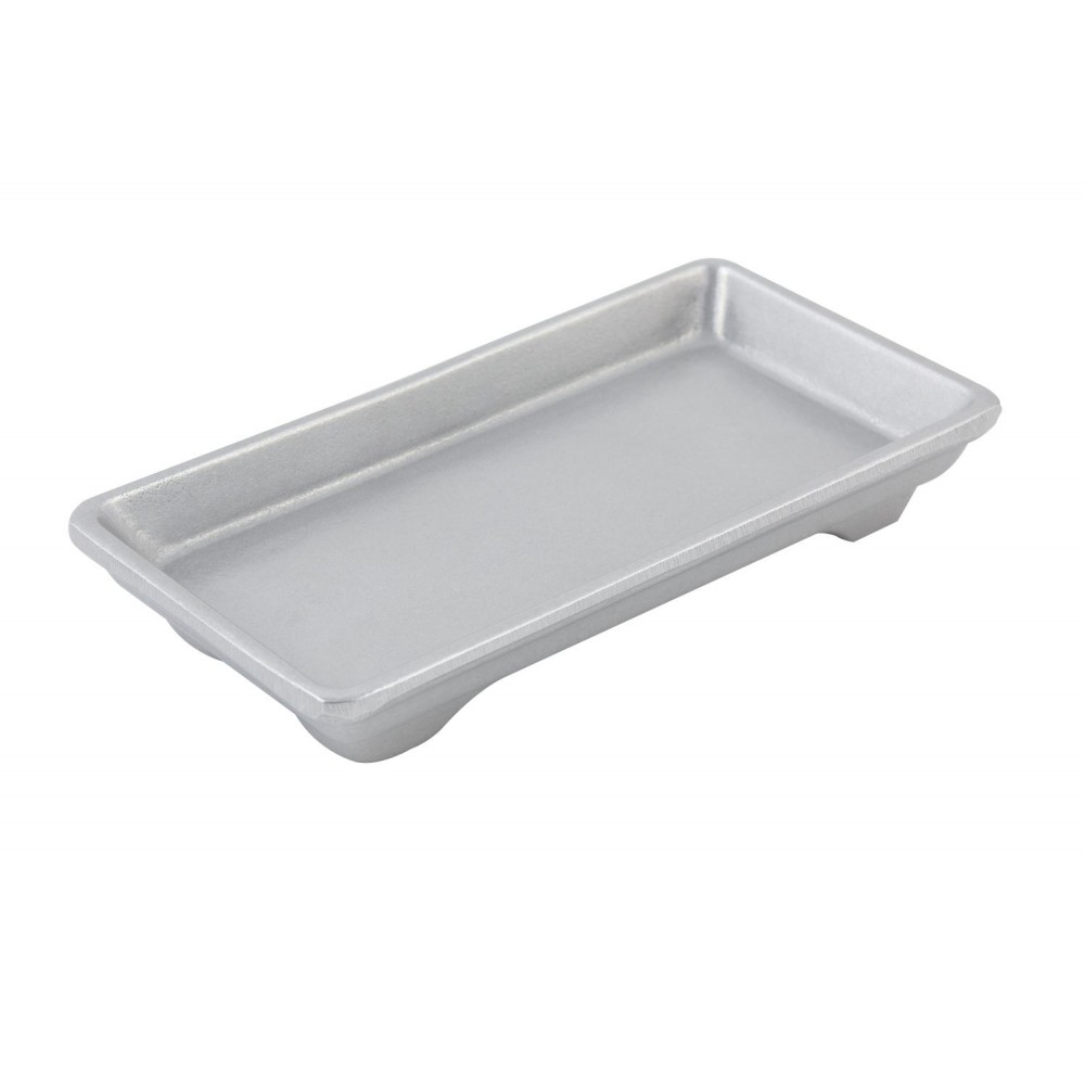 Bon Chef 9082P Small Footed Rectangular Tray, Pewter Glo 7 1/2