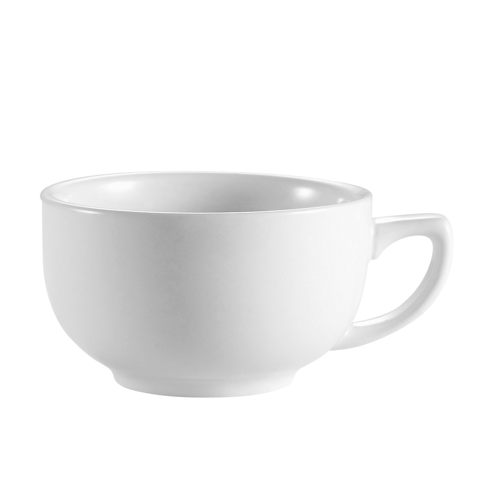 CAC China RCN-56 Clinton Super White Porcelain Cappuccino Cup 14 oz., 4 3/4" - 3 dozen