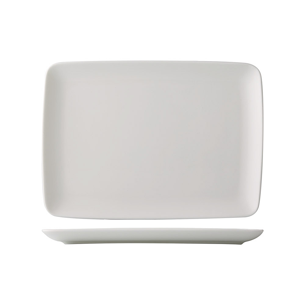 CAC China ARA-RT9 Aurora Coupe Rectangular Platter 9" - 2 dozen