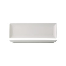 CAC China VCT-413 Victoria Bone White Porcelain Deep Coupe Long Tray 11 1/2&quot;  - 1 dozen