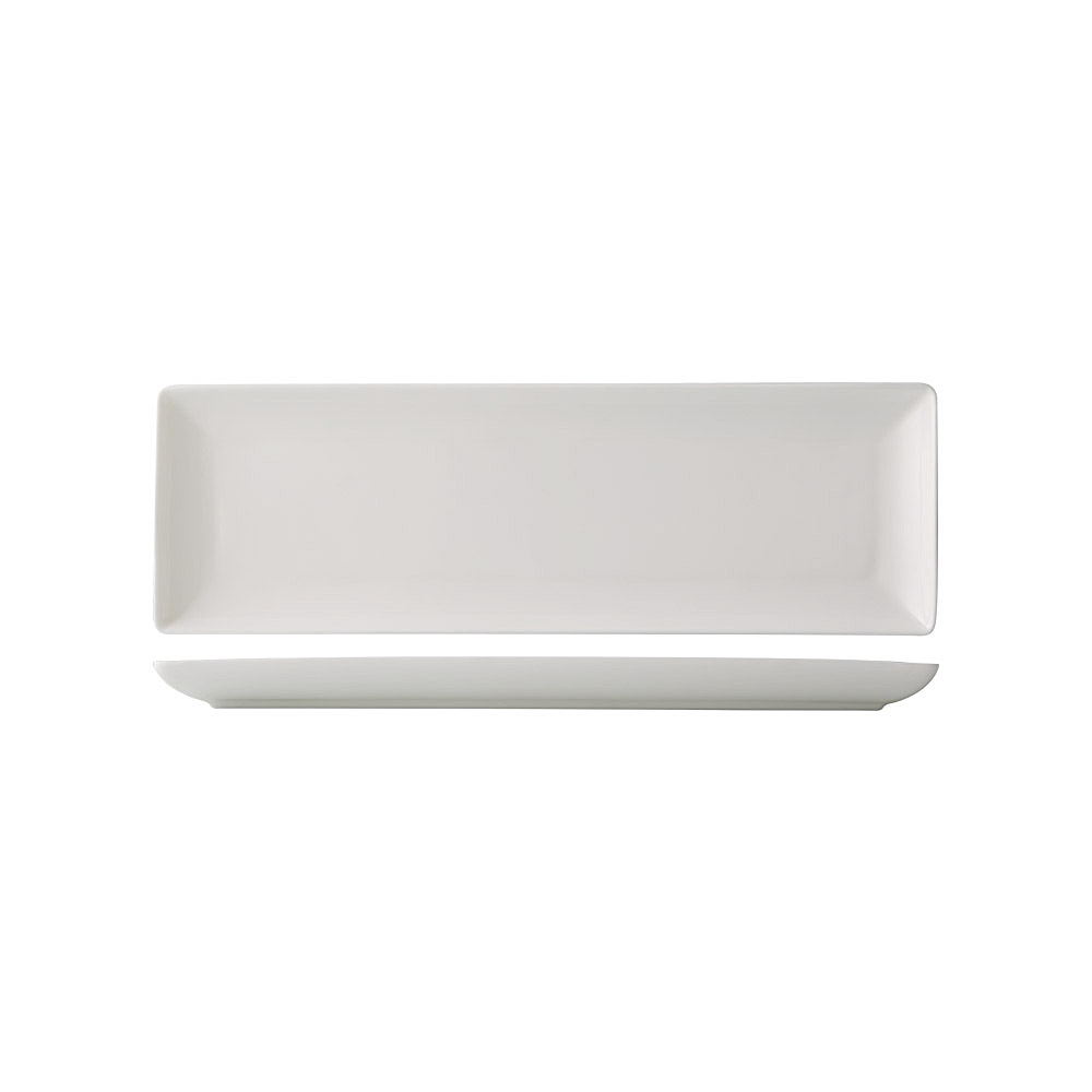 CAC China VCT-413 Victoria Bone White Porcelain Deep Coupe Long Tray 11 1/2"  - 1 dozen