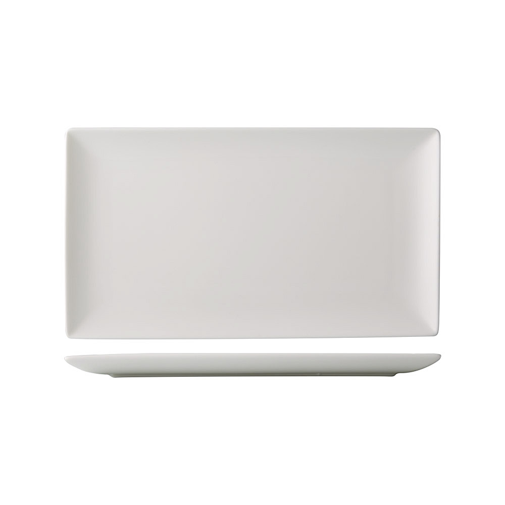 CAC China VCT-12 Victoria Bone White Porcelain Deep Coupe Rectangular Platter 10 3/4"  - 2 dozen