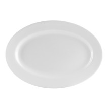 CAC China UVS-12 Universal Super White Oval Platter 10 5/8&quot;  - 2 dozen