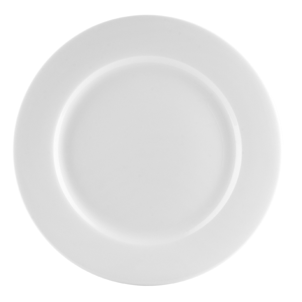 CAC China UVS-21 Universal Super White Plate 12"  - 1 dozen