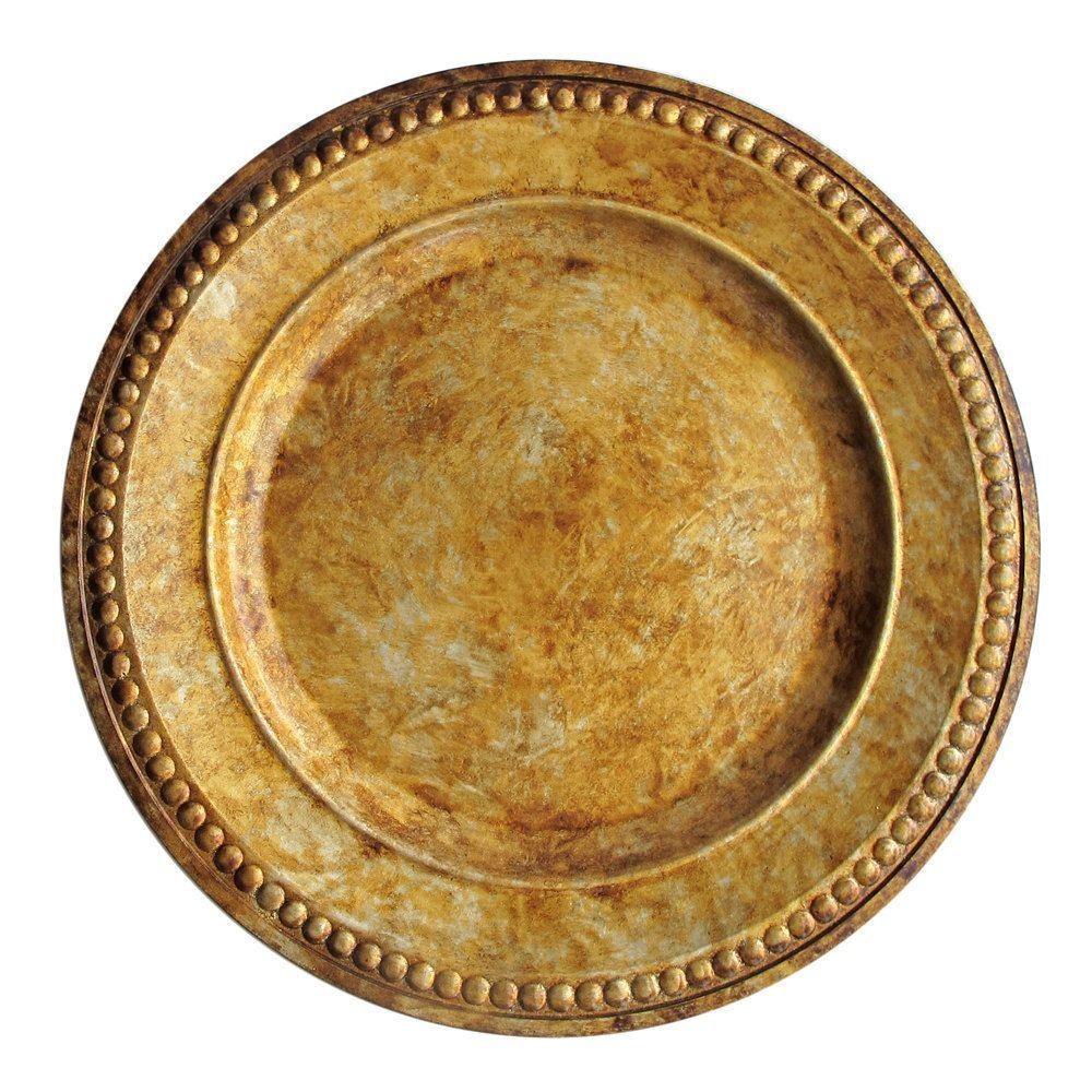 Vintage Gold Charger Plates 9