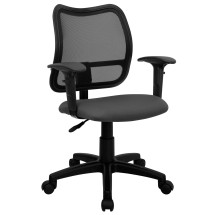 Flash Furniture WL-A277-GY-A-GG Contemporary Mesh Task Chair Gray Fabric Seat and Arms
