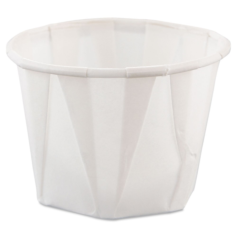 Treated Paper Souffle Portion Cups, 1 1/4 oz, White, 250/Bag