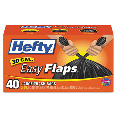 Hefty Ultra Strong Tall Kitchen and Trash Bags, 30 gal, 1.1 mil, 30 x 33, Black