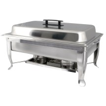 Winco C-1080 Eco-Chafer 8 Qt. with Polished Cover and Folding Frame