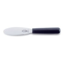 Expressly Hubert® Stainless Steel Serrated Sandwich Spreader with Black  Santoprene® Soft Grip Handle - 3 1/4L Blade