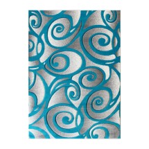 Flash Furniture ACD-RG241-57-TQ-GG Willow Collection Modern High-Low Pile Swirled 5' x 7' Turquoise Olefin Accent Rug