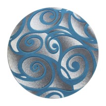 Flash Furniture ACD-RG241-66-TQ-GG Willow Collection Modern High-Low Pile Swirled 6' x 6' Round Turquoise Olefin Accent Rug
