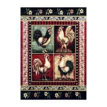 Flash Furniture ACD-RG9PCK-45-RD-GG Gallus Collection 4' x 5' Red Rooster Themed Olefin Area Rug with Jute Backing