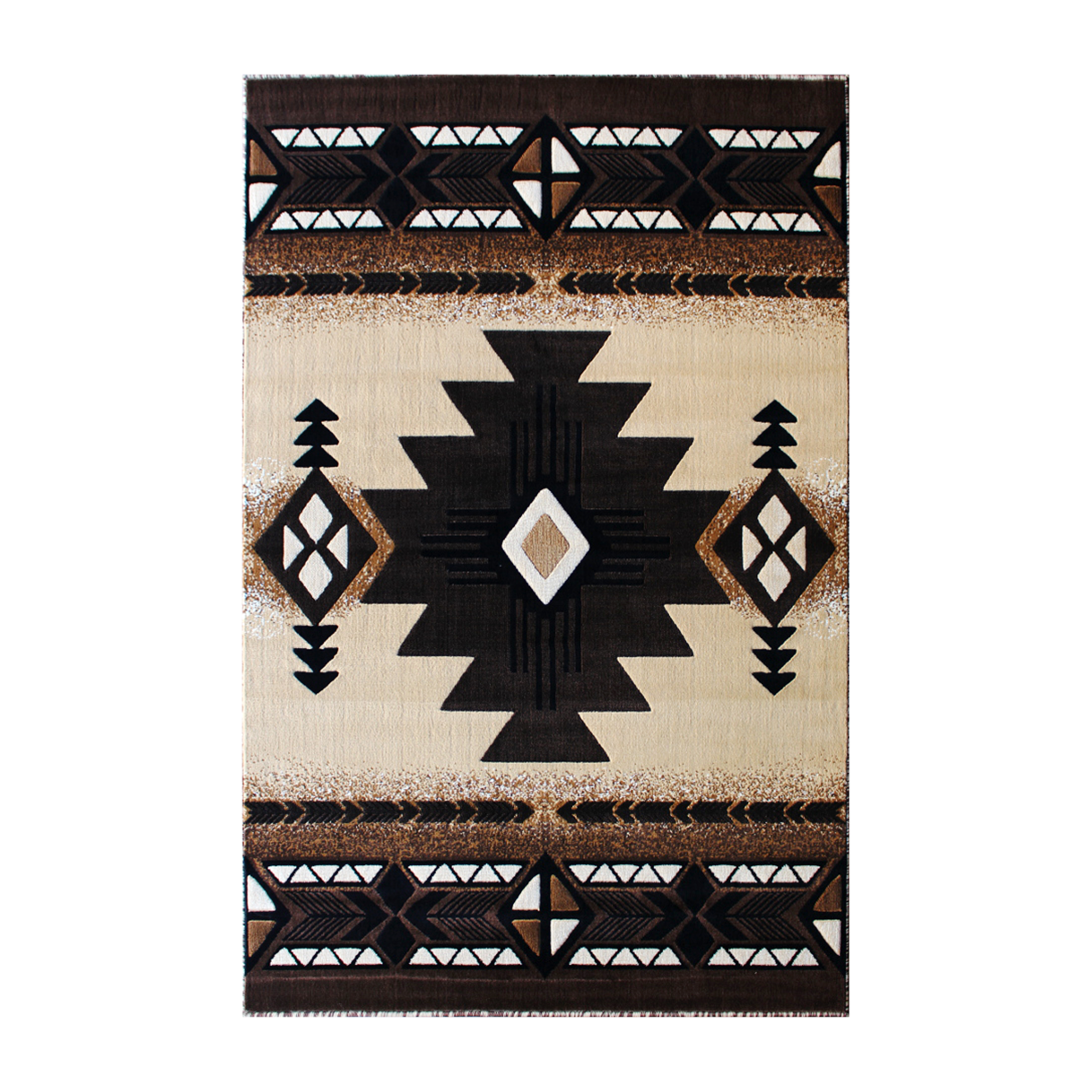 Flash Furniture ACD-RGKGYH-810-BN-GG Mohave Collection 8' x 10' Brown Traditional Southwestern Style Area Rug, Olefin Fibers with Jute Backing