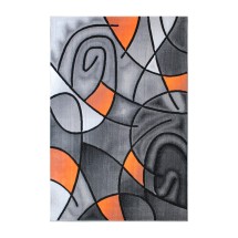 Flash Furniture ACD-RGTRZ860-57-OR-GG Jubilee Collection 5' x 7' Orange Abstract Area Rug, Olefin with Jute Backing