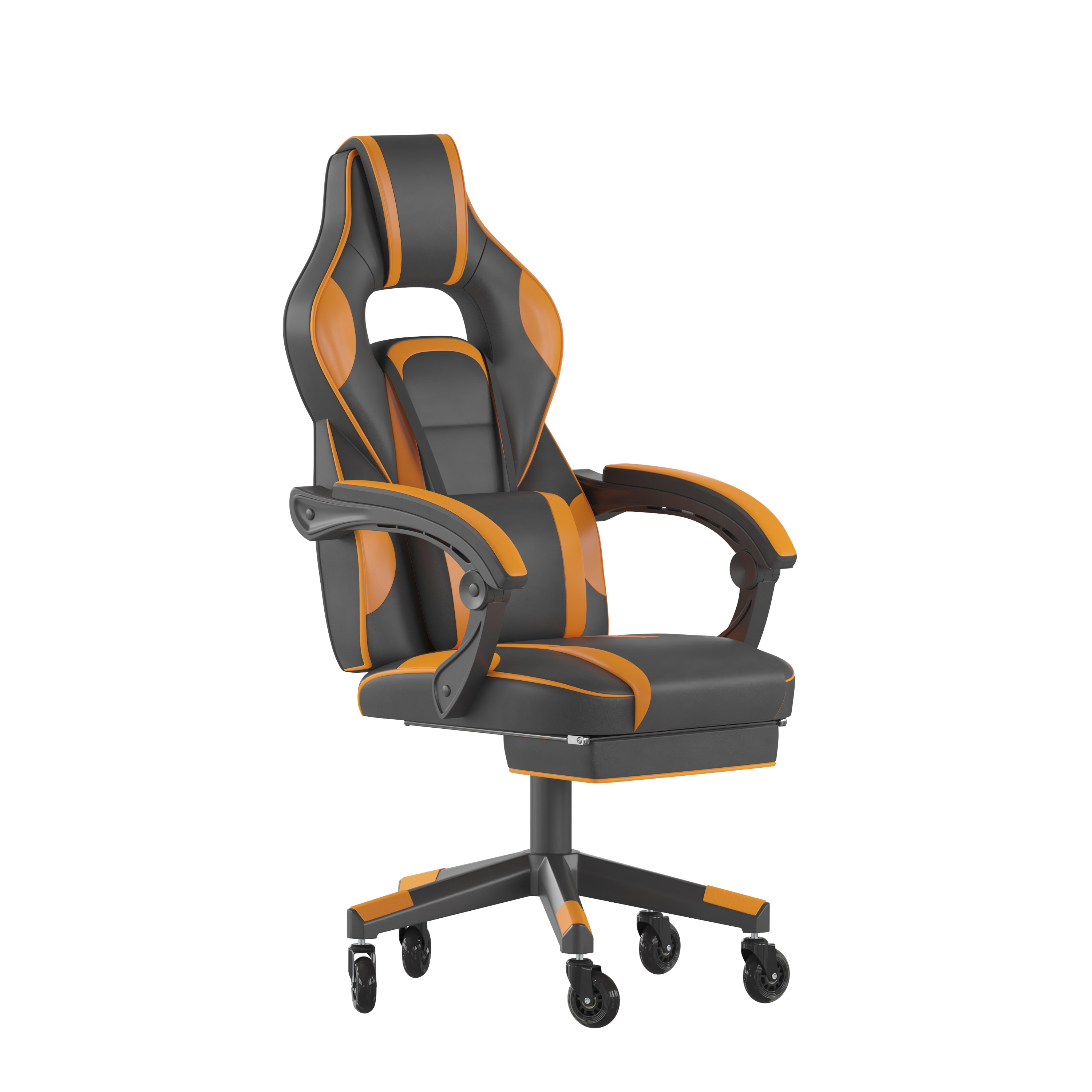 Flash Furniture CH-00288-OR-RLB-GG X40 Black/Orange Gaming Chair with Fully Reclining Back/Arms and Footrest