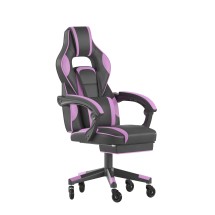 Flash Furniture CH-00288-PR-RLB-GG X40 Black/Purple Gaming Chair with Fully Reclining Back/Arms and Footrest