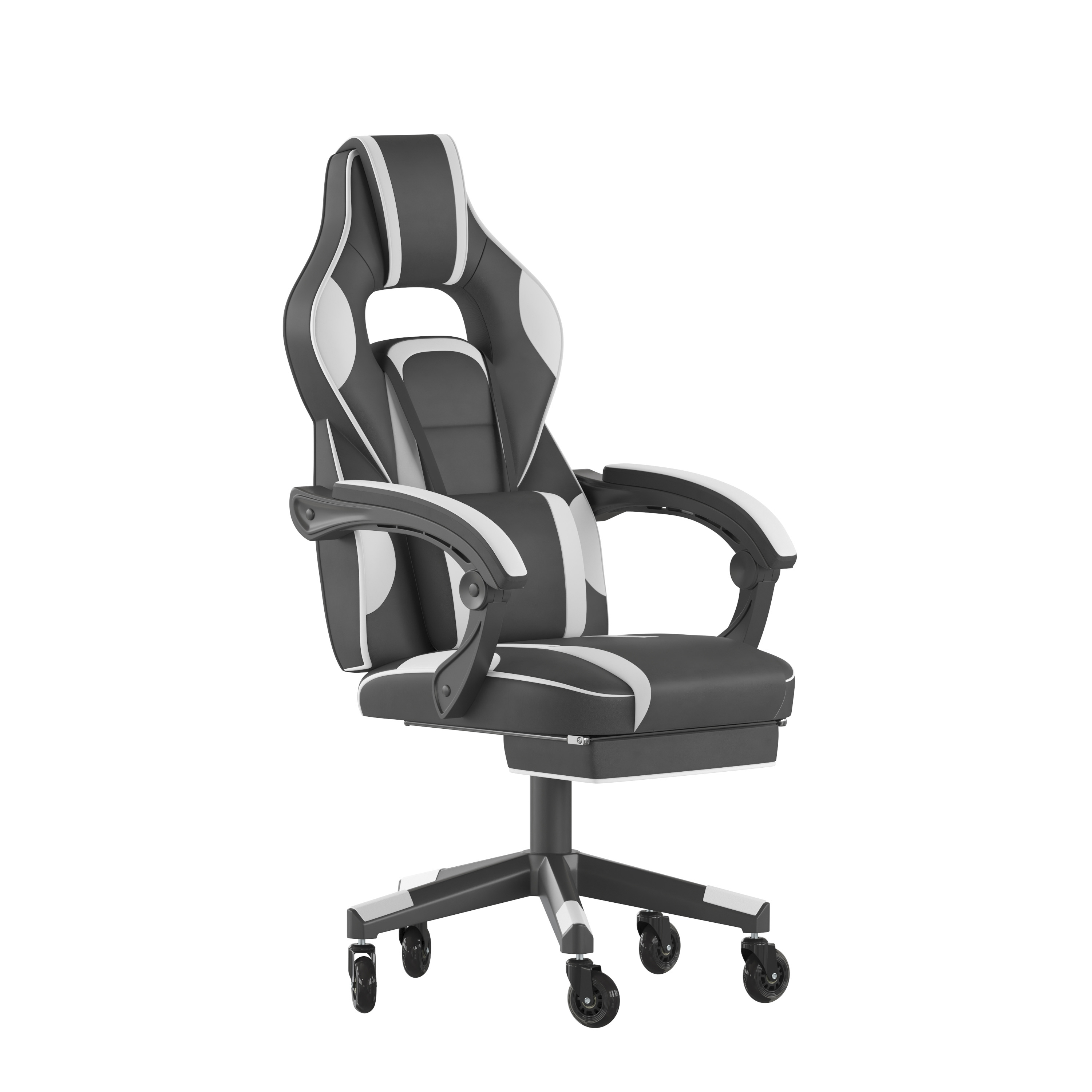 Flash Furniture CH-00288-WH-RLB-GG X40 White Gaming Chair with Fully Reclining Back/Arms and Footrest