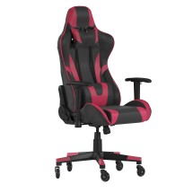 Flash Furniture CH-187230-1-Red-RLB-GG X20 Red LeatherSoft Gaming / Racing Office Reclining Chair with Transparent Roller Wheels