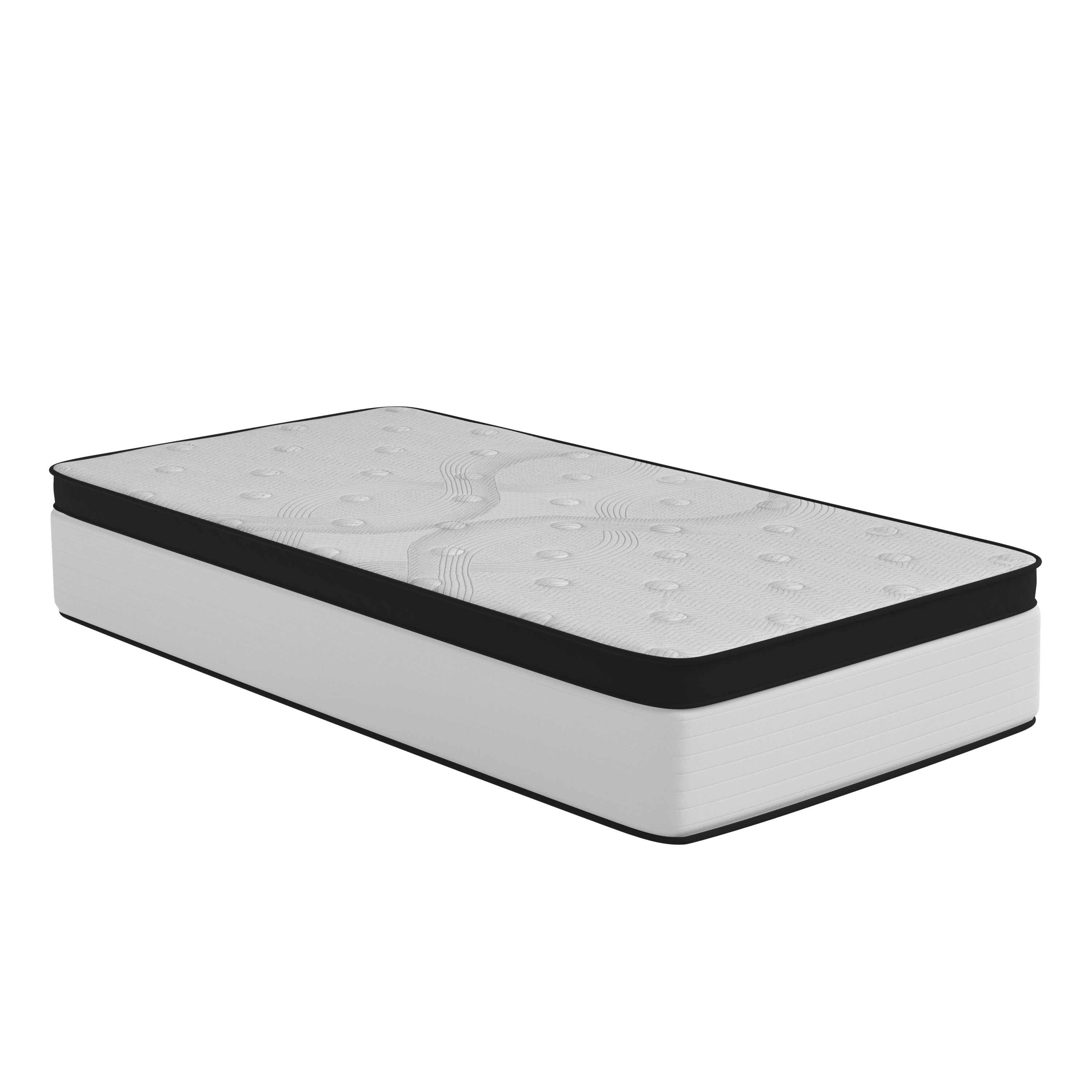 Flash Furniture CL-FR231-12-T-GG Capri Comfortable Sleep Firm 12" Hybrid Pocket Spring Mattress, Extra Firm, Twin Mattress in a Box