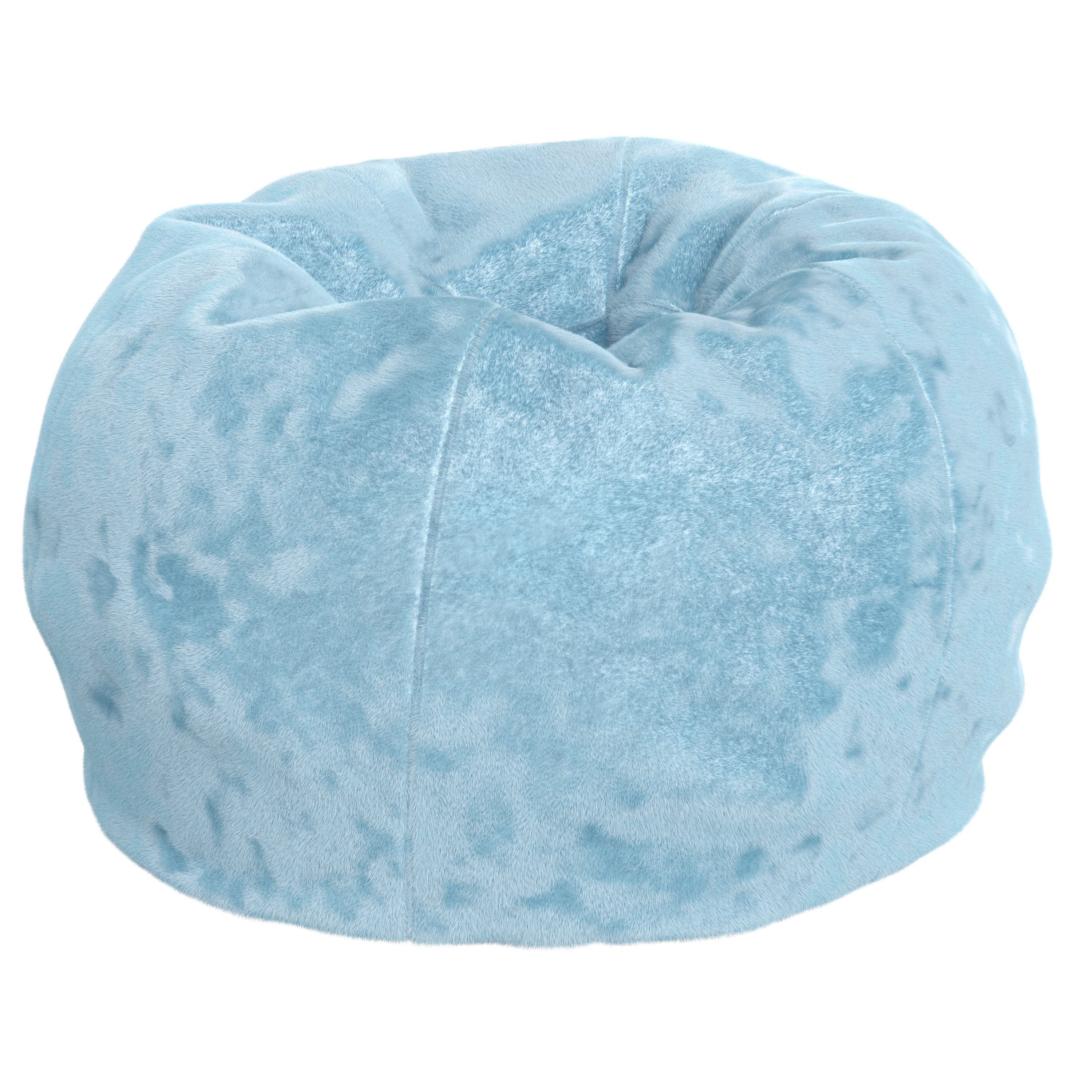 Flash Furniture DG-BEAN-SMALL-FUR-TL-GG Small Teal Furry Refillable Bean Bag Chair for Kids and Teens