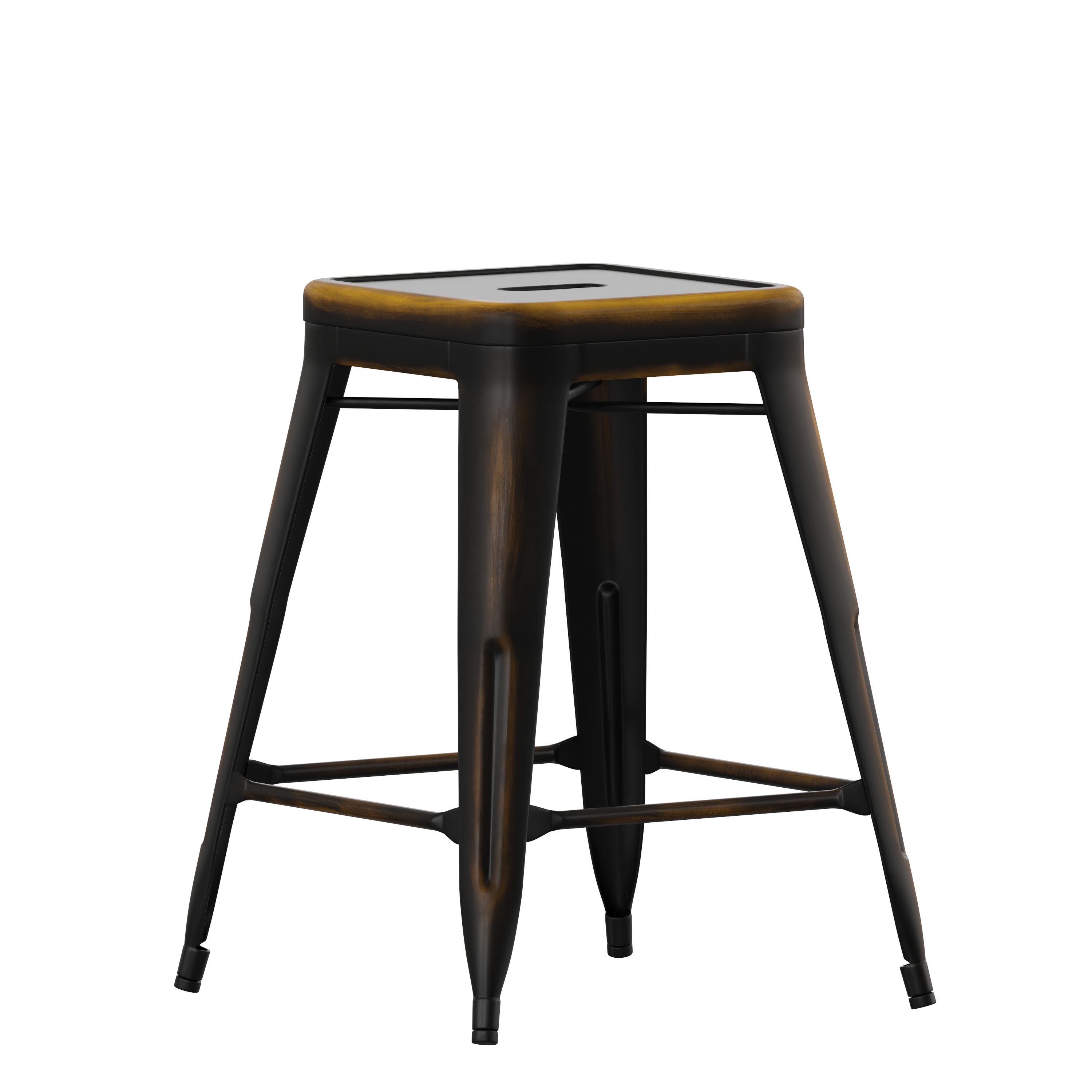 Flash Furniture ET-BT3503-24-COP-GG 24" Backless Distressed Copper Metal Indoor/Outdoor Counter Height Stool