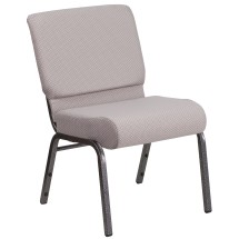 Flash Furniture FD-CH0221-4-SV-GYDOT-GG Hercules 21''W Gray Dot Fabric Church Chair - Silver Vein Frame