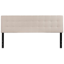 Flash Furniture HG-HB1704-K-B-GG Tufted Upholstered King Size Headboard, Beige Fabric