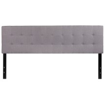 Flash Furniture HG-HB1704-K-LG-GG Tufted Upholstered King Size Headboard, Light Gray Fabric