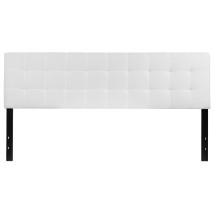 Flash Furniture HG-HB1704-K-W-GG Tufted Upholstered King Size Headboard, White Fabric