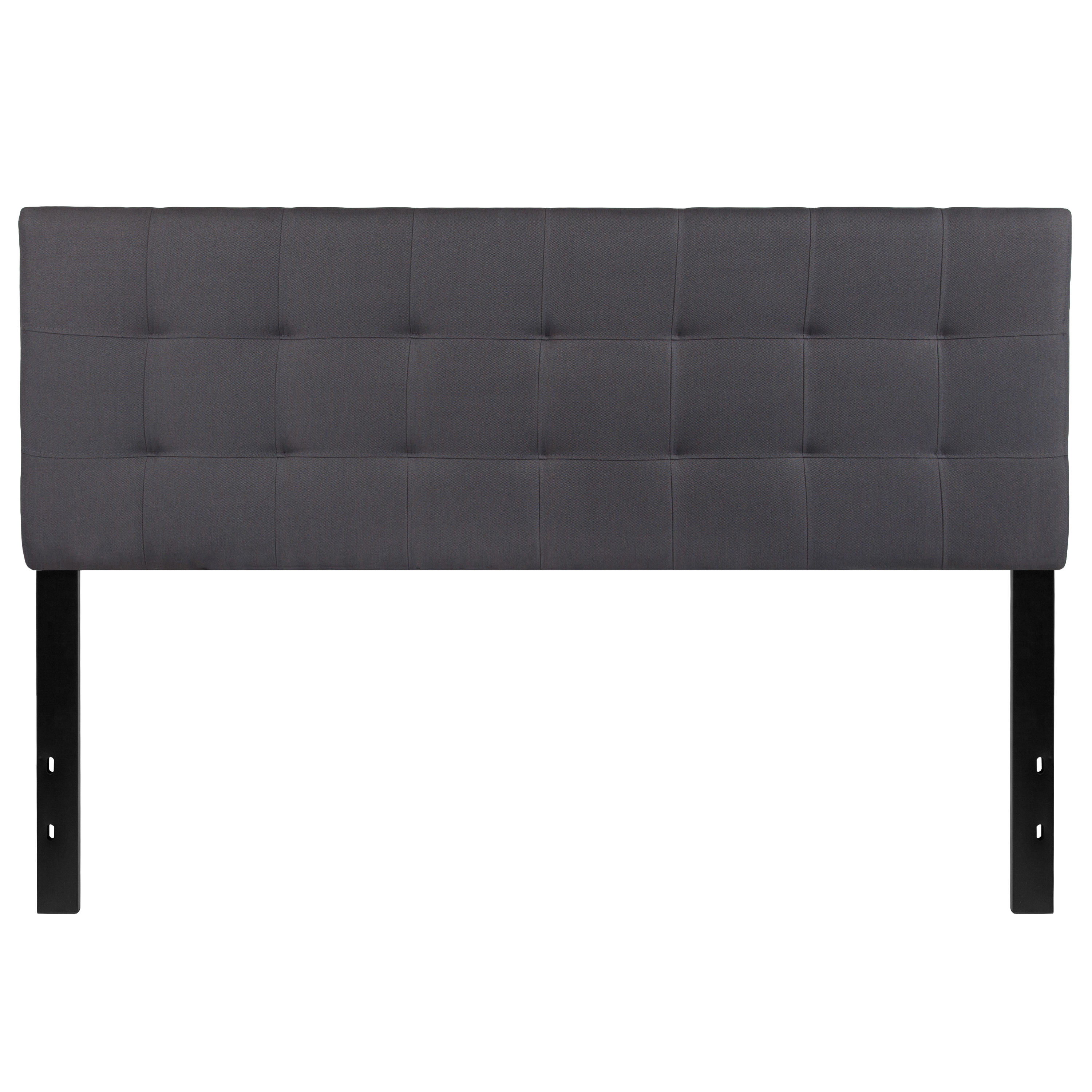 Flash Furniture HG-HB1704-Q-DG-GG Tufted Upholstered Queen Size Headboard, Dark Gray Fabric