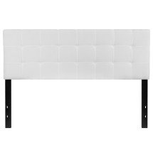 Flash Furniture HG-HB1704-Q-W-GG Tufted Upholstered Queen Size Headboard, White Fabric
