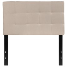 Flash Furniture HG-HB1704-T-B-GG Tufted Upholstered Twin Size Headboard, Beige Fabric