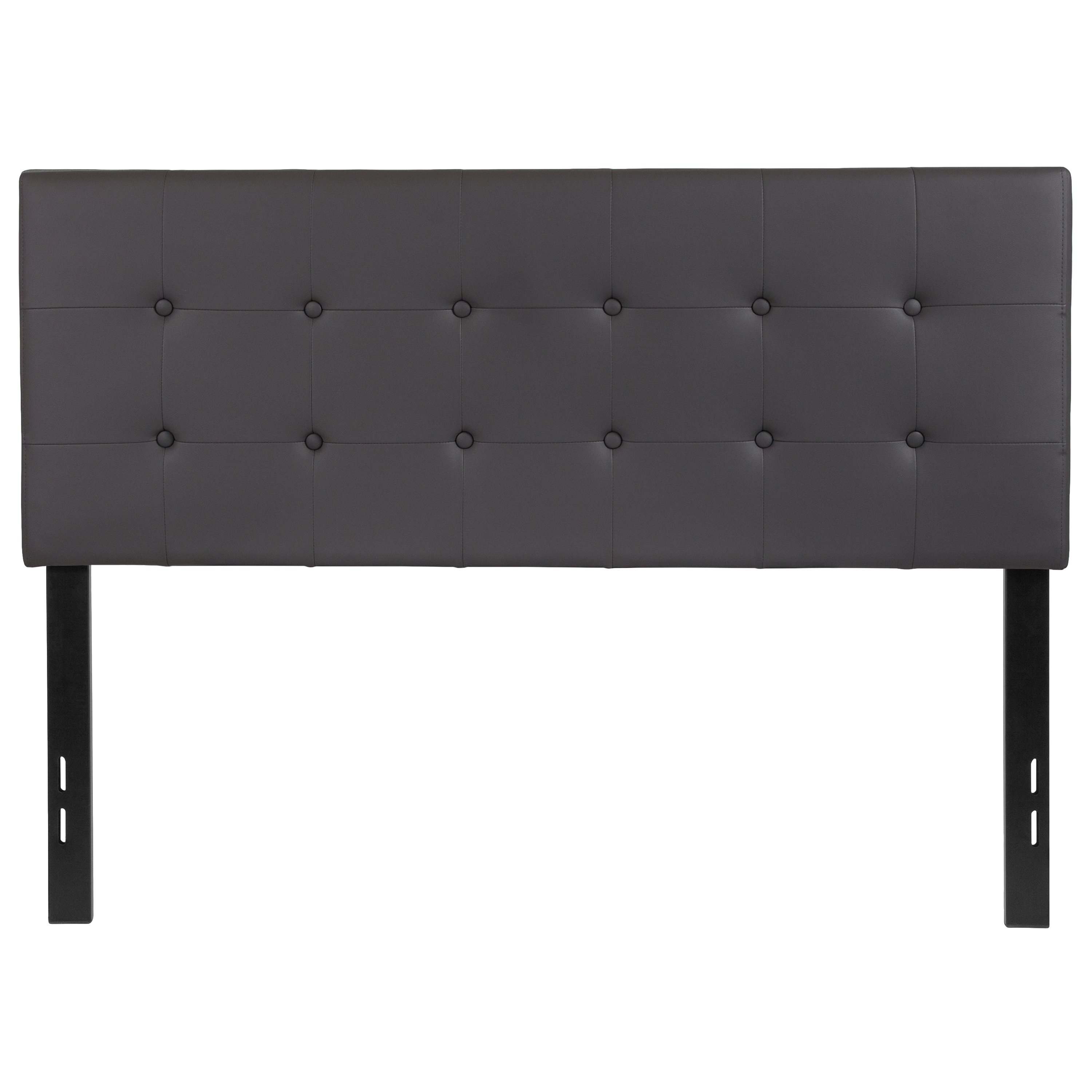 Flash Furniture HG-HB1705-F-GY-GG Lennox Tufted Upholstered Full Size Headboard, Gray Vinyl