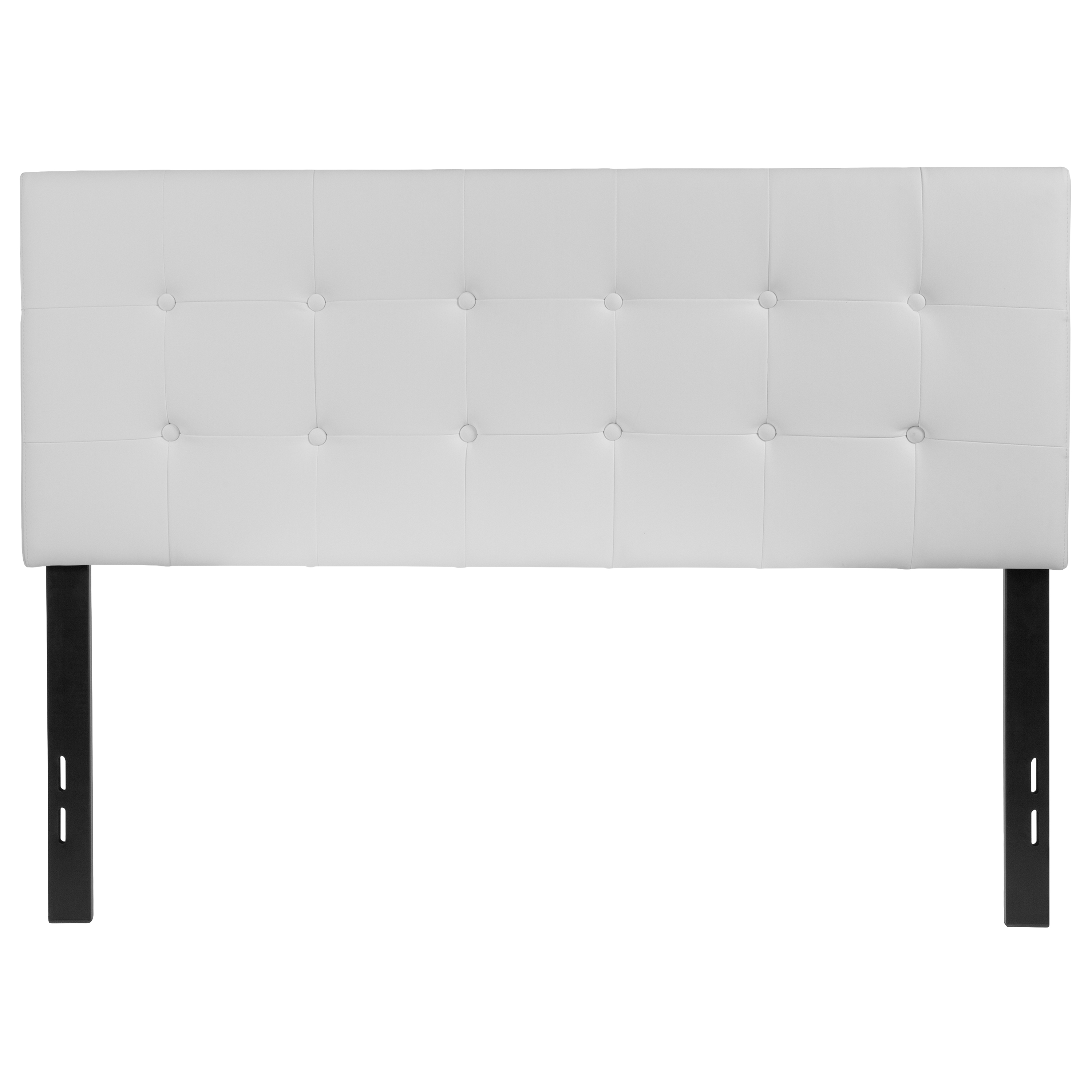 Flash Furniture HG-HB1705-F-W-GG Lennox Tufted Upholstered Full Size Headboard, White Vinyl