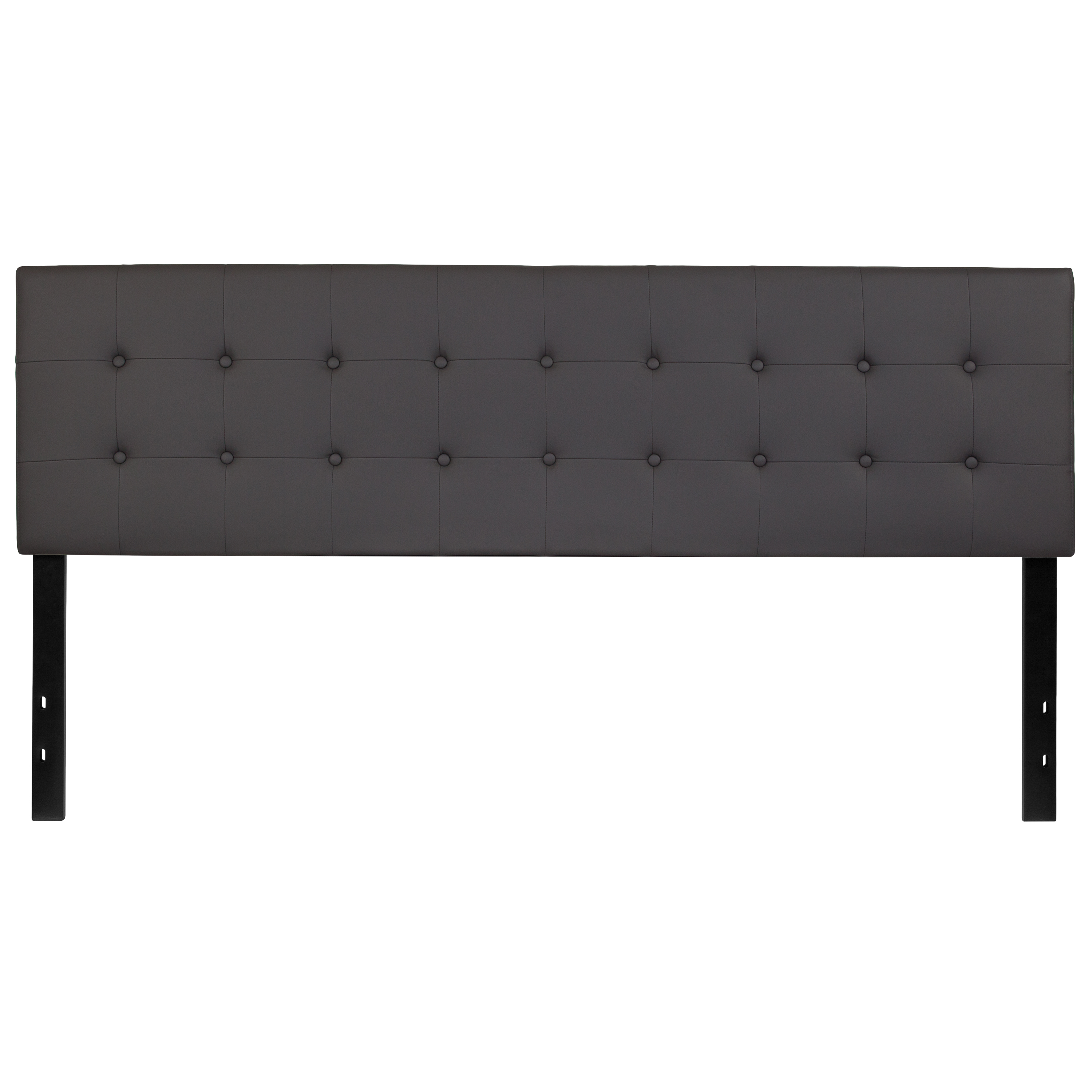 Flash Furniture HG-HB1705-K-GY-GG Lennox Tufted Upholstered King Size Headboard, Gray Vinyl