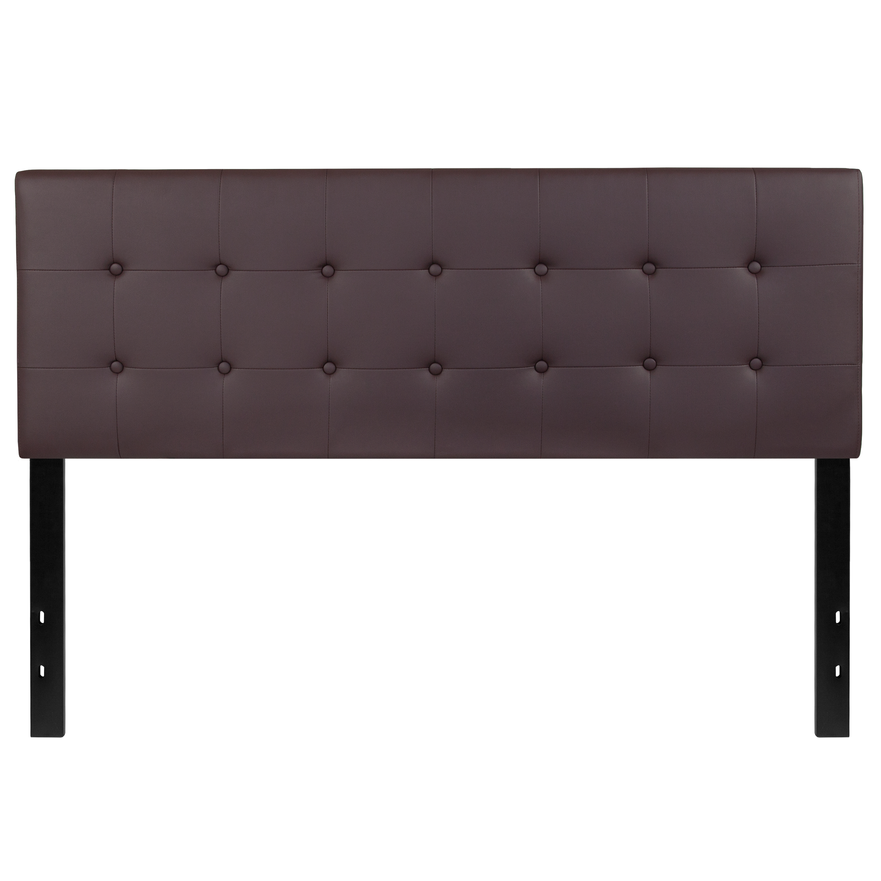 Flash Furniture HG-HB1705-Q-BR-GG Lennox Tufted Upholstered Queen Size Headboard, Brown Vinyl