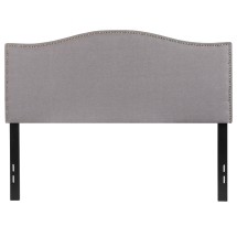 Flash Furniture HG-HB1707-F-LG-GG Upholstered Full Size Headboard with Accent Nail Trim in Light Gray