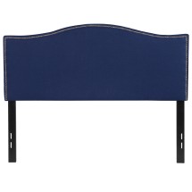 Flash Furniture HG-HB1707-F-N-GG Upholstered Full Size Headboard with Accent Nail Trim in Navy