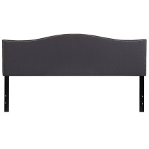 Flash Furniture HG-HB1707-K-DG-GG Dark Gray Upholstered King Size Headboard with Accent Nail Trim