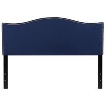Flash Furniture HG-HB1707-Q-N-GG Navy Upholstered Queen Size Headboard with Accent Nail Trim