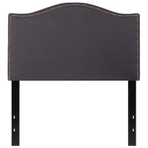 Flash Furniture HG-HB1707-T-DG-GG Dark Gray Upholstered Twin Size Headboard with Accent Nail Trim