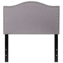 Flash Furniture HG-HB1707-T-LG-GG Light Gray Upholstered Twin Size Headboard with Accent Nail Trim in Fabric