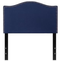 Flash Furniture HG-HB1707-T-N-GG Navy Upholstered Twin Size Headboard with Accent Nail Trim in Fabric