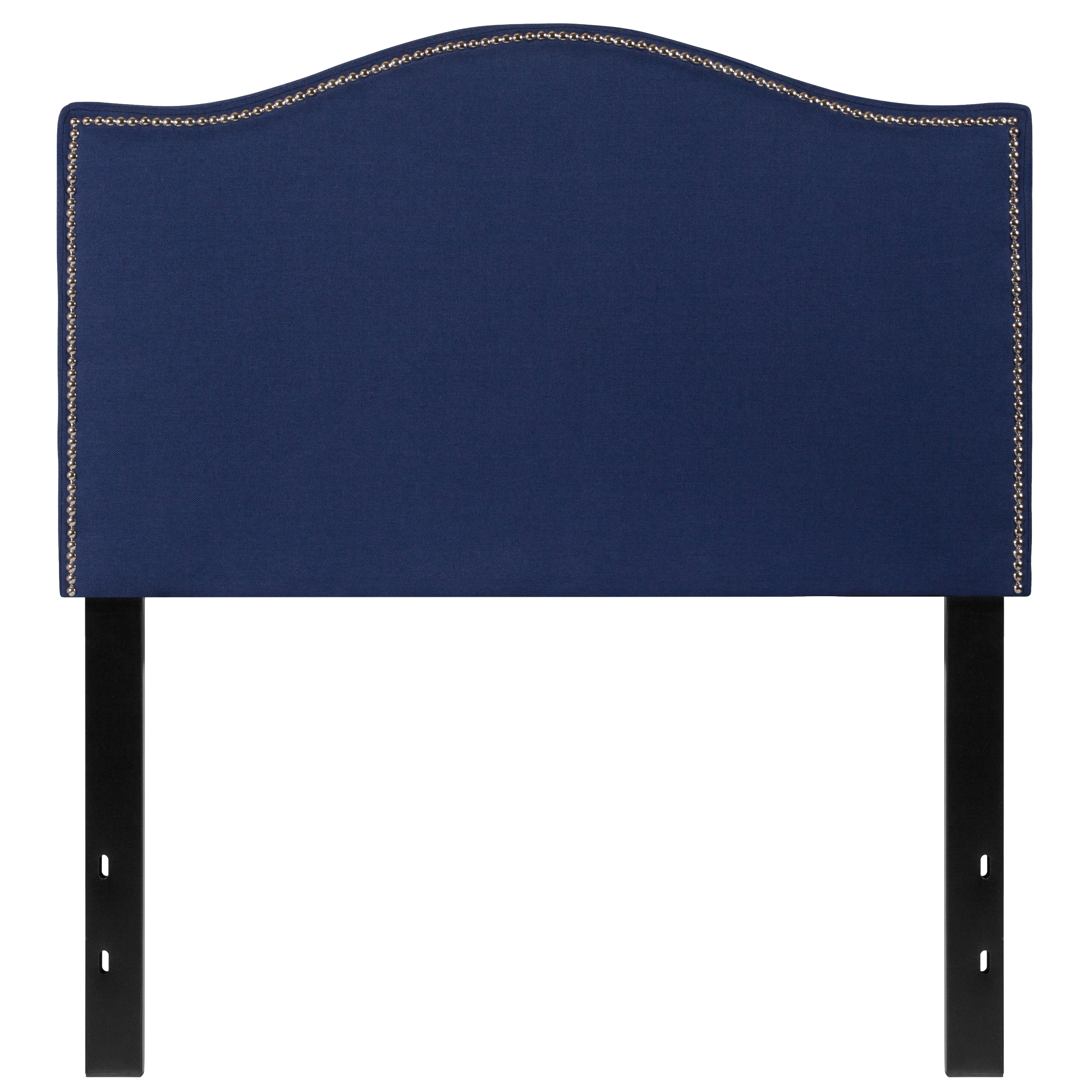 Flash Furniture HG-HB1707-T-N-GG Navy Upholstered Twin Size Headboard with Accent Nail Trim in Fabric